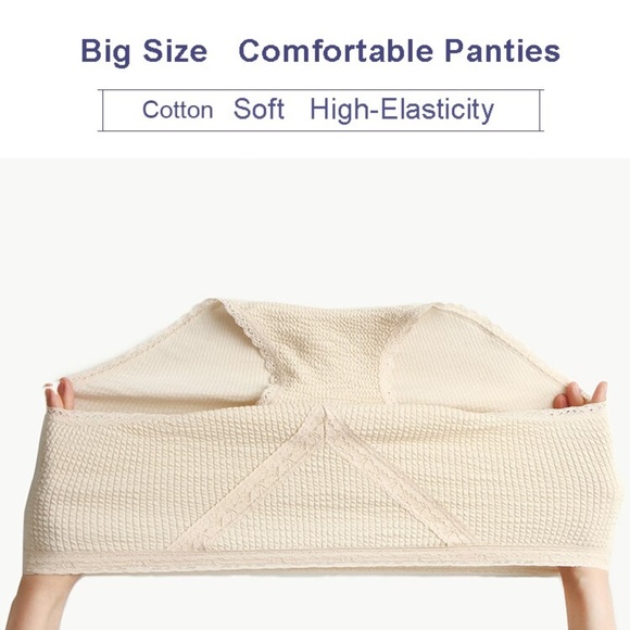 Large size Soft Bubble Cotton high waist cotton panties - Picture 2 of 6